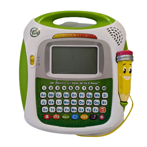 Green and white Leap frog mini computer for early learners