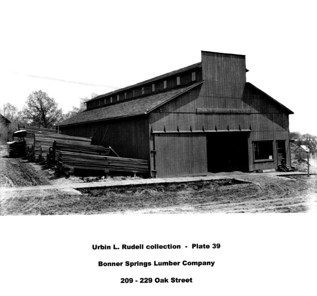 Urbin L Rudell collection plate 39. Bonner Springs Lumber Company. 209 - 229 Oak Street.